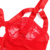 Subblime - Teddy Avec Jarretière Avec Détail Dentelle Et Bandes Rouge L/Xl